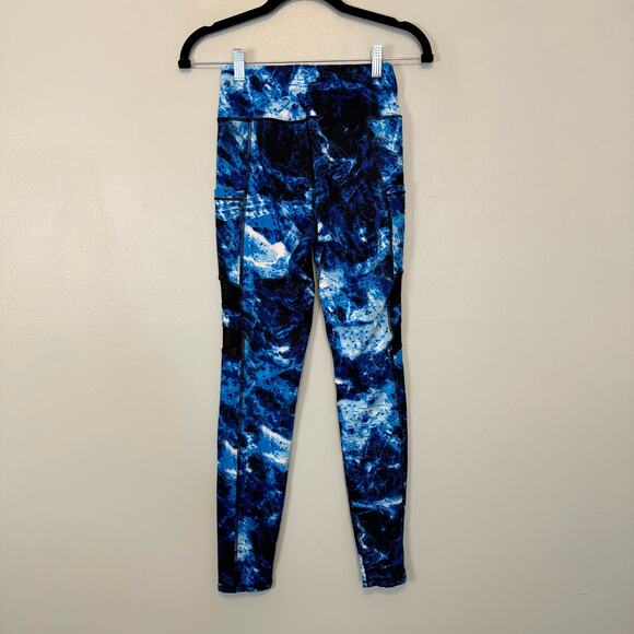 Pop Fit Leggings Womens S Small Blue Galaxy Athletic Yoga Active Workout Gym - Picture 2 of 7